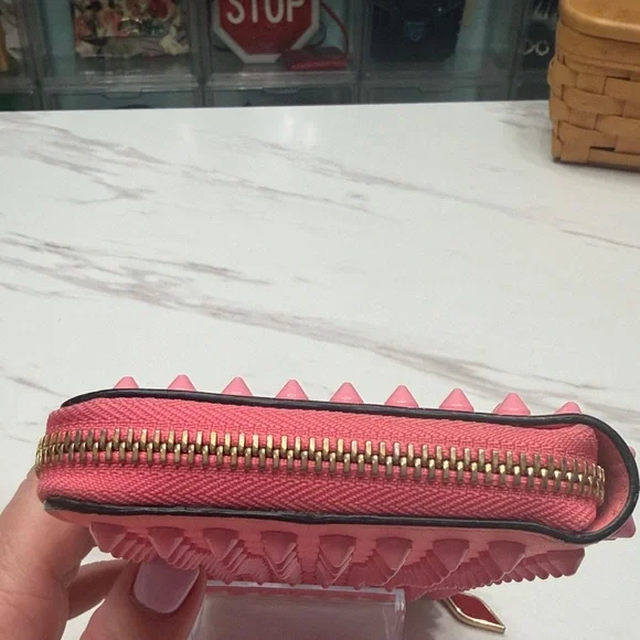 Christian Louboutin Studded Zip-Around Wallet - Pink - Picture 5 of 14